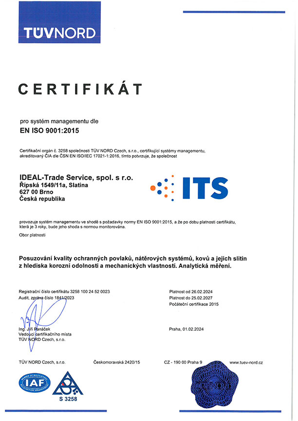 ISO 9001:2015 CZ