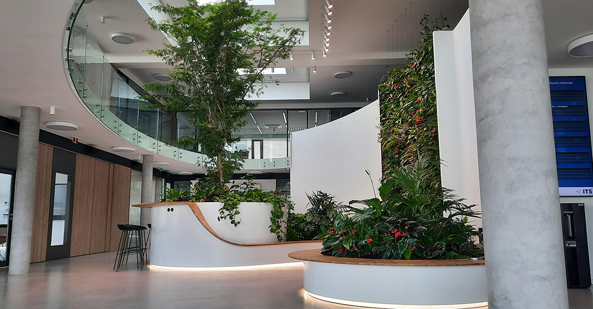 Zelené atrium ITS - přírodní krása uprostřed moderního prostoru