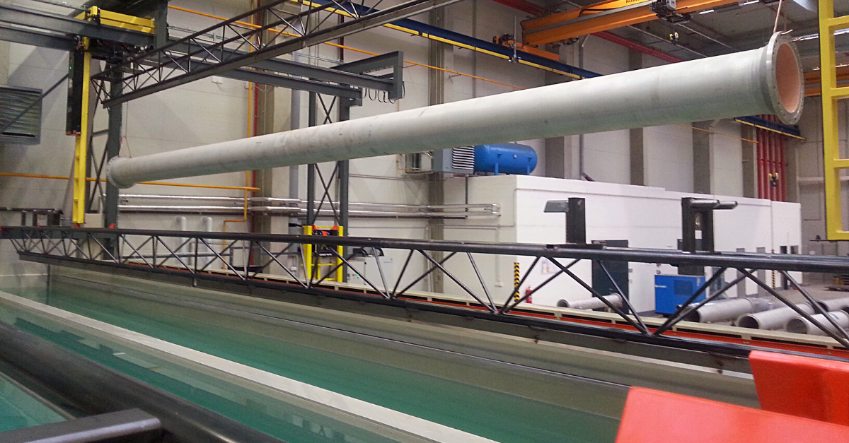 Painting line for the production of 12 m long high-voltage conductors