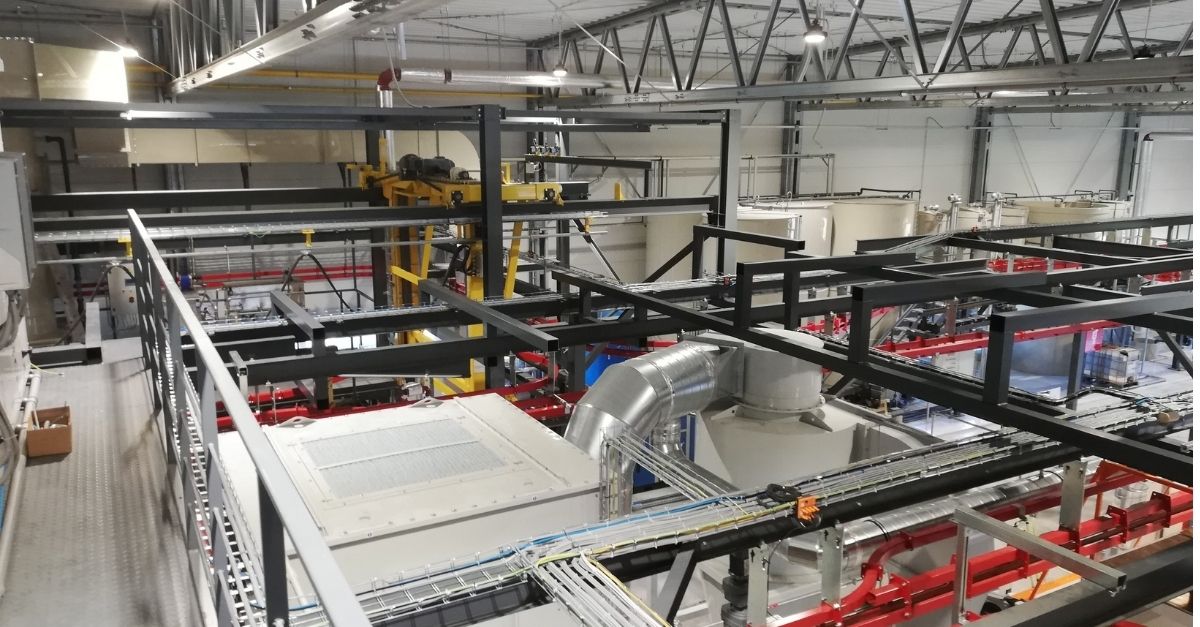 Coating line with the technology for measurement of paint thickness