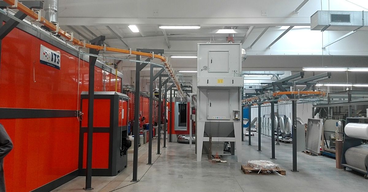 Continuous coating line for a metal sheet processor