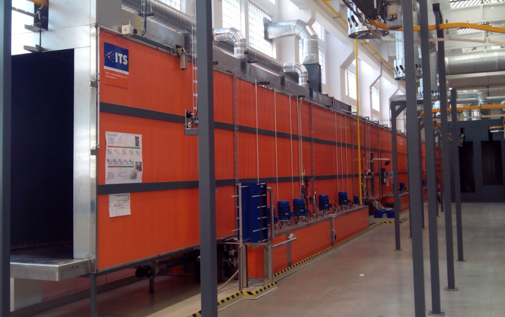 Coating line with the flow profile height of 2.2 m