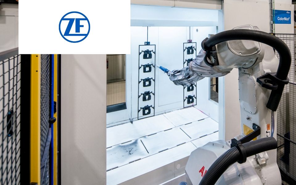 Robotická prášková lakovna na výrobu brzd